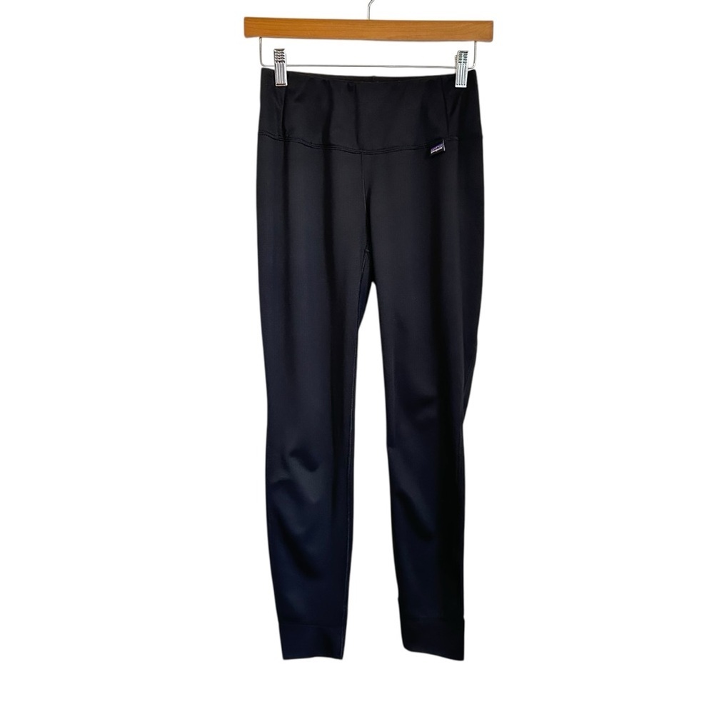 Patagonia Womens Capilene Midweight Baselayer Bottoms Sz XS Black Pants